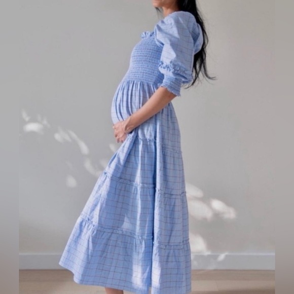 Hill House Nelsi Nap Dress in Diana Blue Check - Picture 7 of 13